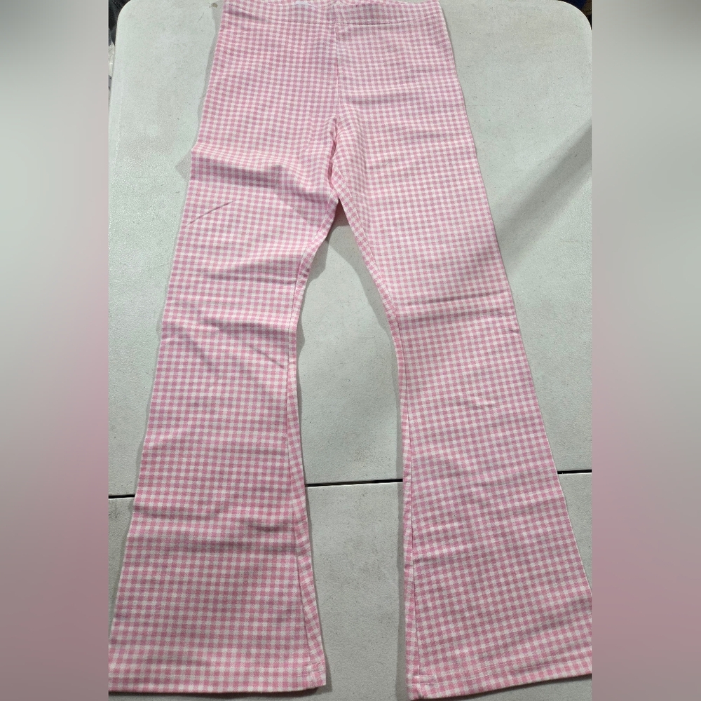 Old Navy Pink Gingham Flair Leggings